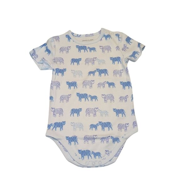 Janie And Jack Blue Tiger Print Bodysuit Baby Boys Size 12-18 Months NWT - Picture 1 of 11